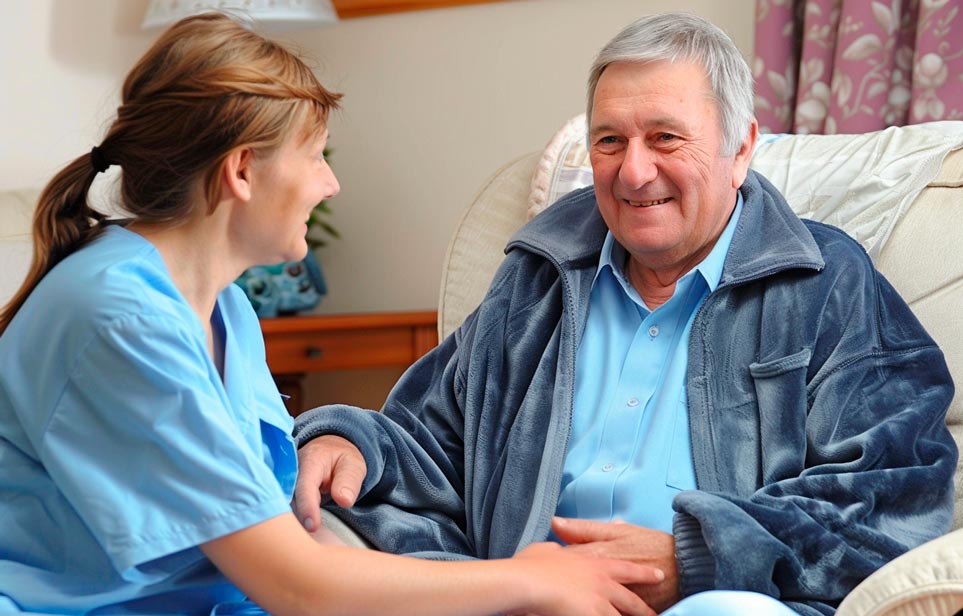 квалифицированная сиделка для пожилого человека 